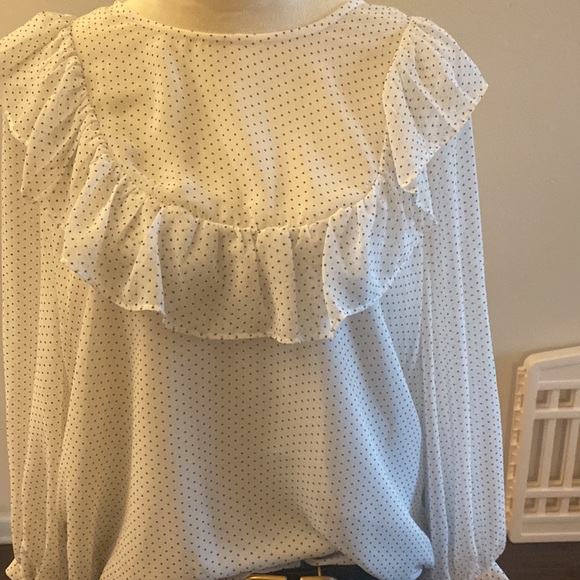 Excellent condition very soft poka dots blouse size L - Picture 2 of 2